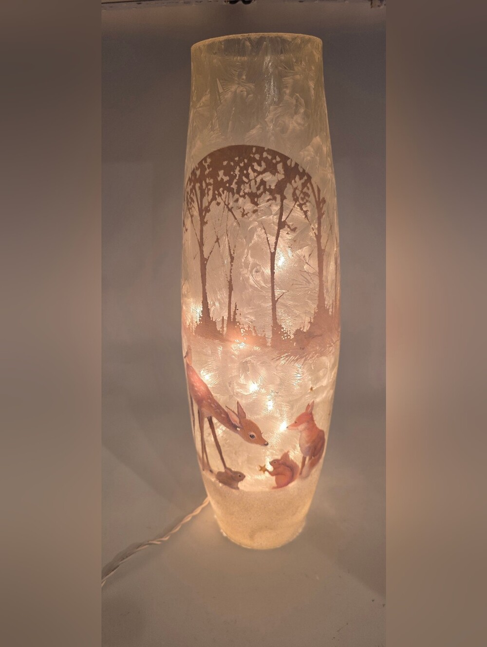 Stoney Creek Glass Lighted Vase with Nature Scene
